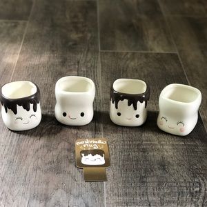 Marshmallow mugs for tier tray & Rae Dunn